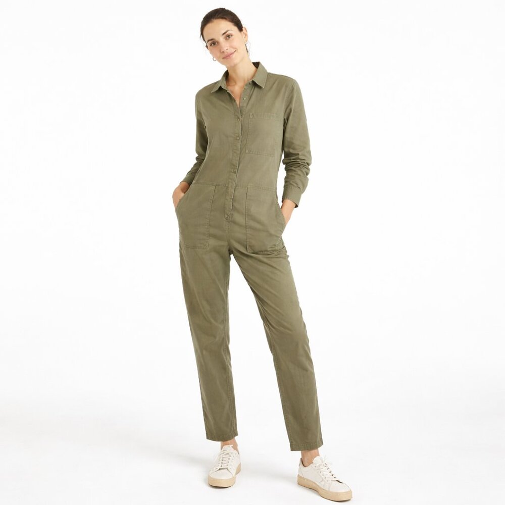 Not Monday Utility Coverall Jumpsuit Olive Green Workwear Size S NWT